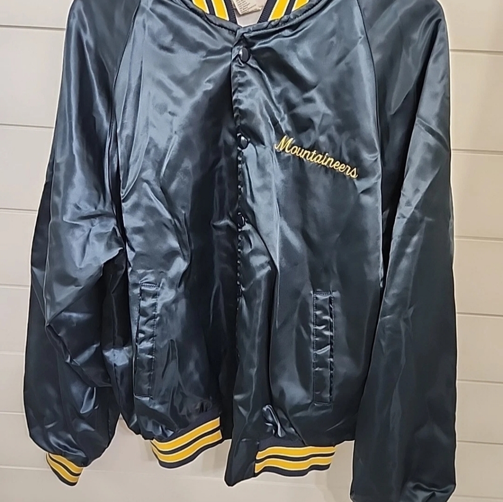 Blue Vintage Satin West Virginia Mountaineers Jacket